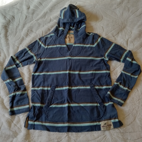 Hollister Navy, light blue, brown Striped Pullover - Picture 1 of 3